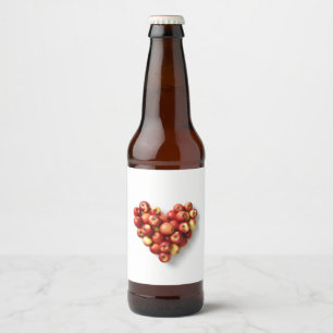 Étiquette Pour Bouteilles De Bière Pomme de cœur