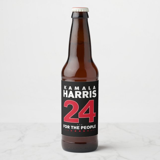 Étiquette Pour Bouteilles De Bière Président 47 Kamala Harris 2024 Soutien Madame (Devant)