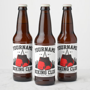 Étiquette Pour Bouteilles De Bière Pro Boxer AJOUTER NOM Gants rouges Boxer Ring Trai