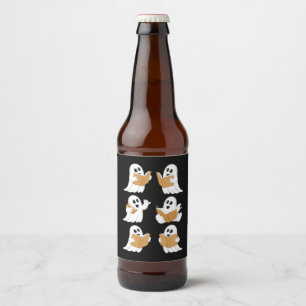 Étiquette Pour Bouteilles De Bière Professeur Halloween Fantôme Lecture Livres Biblio
