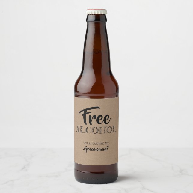 Étiquette Pour Bouteilles De Bière Proposition amusante de Groomsman (Devant)