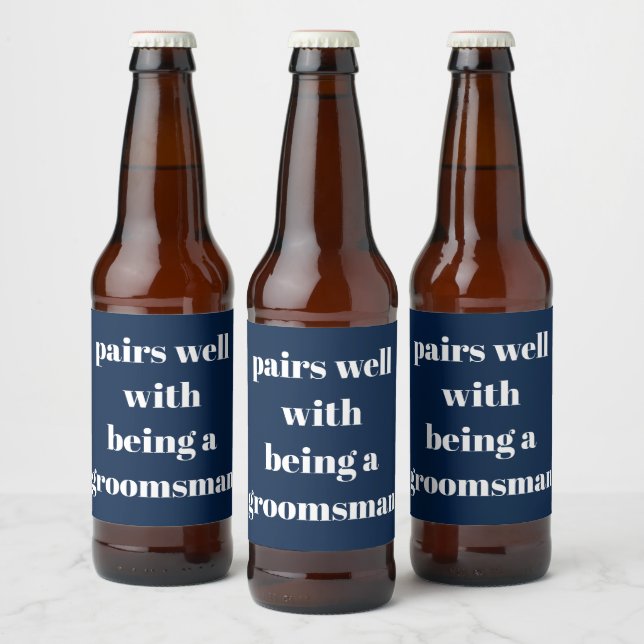 Étiquette Pour Bouteilles De Bière Proposition Groomsman Serez-Vous Mon Don Groomsman (Bouteilles)