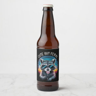 Étiquette Pour Bouteilles De Bière Raccoon mignon mais feral Funny