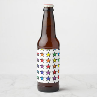 Étiquette Pour Bouteilles De Bière Refroidisseur de boîtes en forme d'étoiles arc-en-