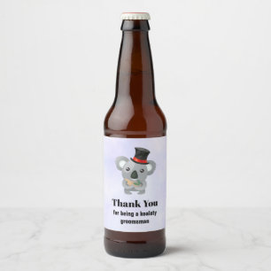 Étiquette Pour Bouteilles De Bière Remerciement au garçon d'honneur avec un jeu de mo