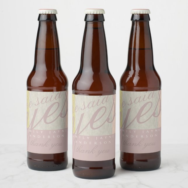 Étiquette Pour Bouteilles De Bière Remerciement Moderne de Mariage pour Fête de Fianç (Bouteilles)
