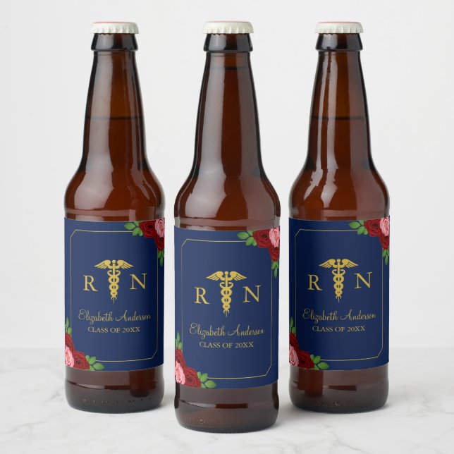 Étiquette Pour Bouteilles De Bière Remise de diplôme d'infirmière (Bouteilles)
