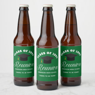 Étiquette Pour Bouteilles De Bière Réunion du lycée Vert Parti personnalisé