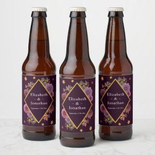 Étiquette Pour Bouteilles De Bière Romantique Automne Dahlia Mariage