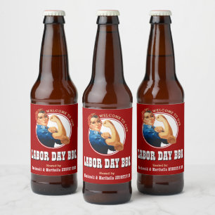 Étiquette Pour Bouteilles De Bière Rosie Riveter FÊTE DU TRAVAIL BBQ