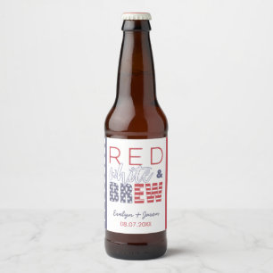 Étiquette Pour Bouteilles De Bière Rouge Blanc Et Bière USA Fête de barbecue de jardi