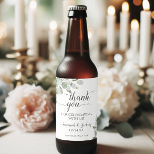 Étiquette Pour Bouteilles De Bière Russe Boho Chic Eucalyptus Mariage Merci