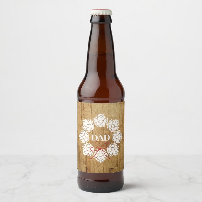 Étiquette Pour Bouteilles De Bière Rustique Beer Papa Wreath (Devant)