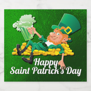 Étiquette Pour Bouteilles De Bière Saint Patrick's Day Leprechaun