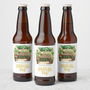 Étiquette Pour Bouteilles De Bière Saint Patrick's Day Pub Party Custom