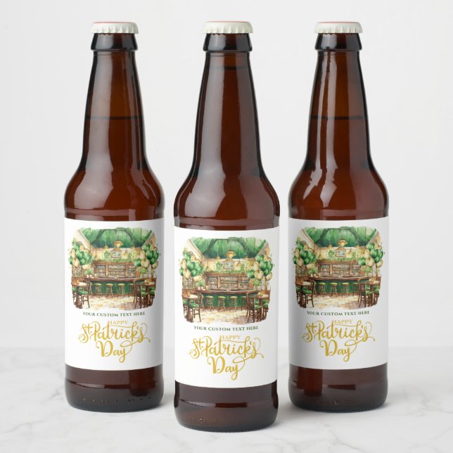 Étiquette Pour Bouteilles De Bière Saint Patrick's Day Pub Party Custom (Bouteilles)