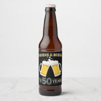 Salutations et bières à 50 ans Étiquette de boutei