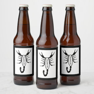 Étiquette Pour Bouteilles De Bière Scorpio noir Scorpion étoile