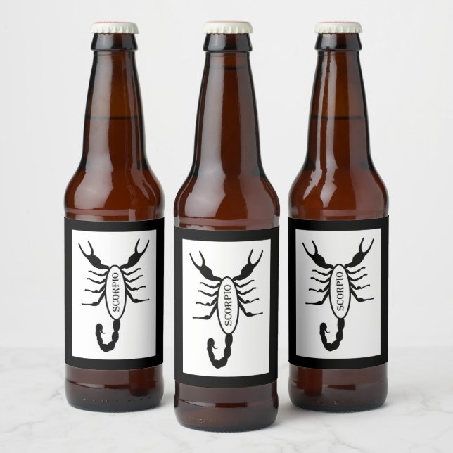 Étiquette Pour Bouteilles De Bière Scorpio noir Scorpion étoile (Bouteilles)