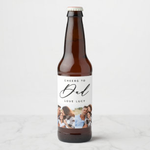 Étiquette Pour Bouteilles De Bière script fun papa multi photo bière
