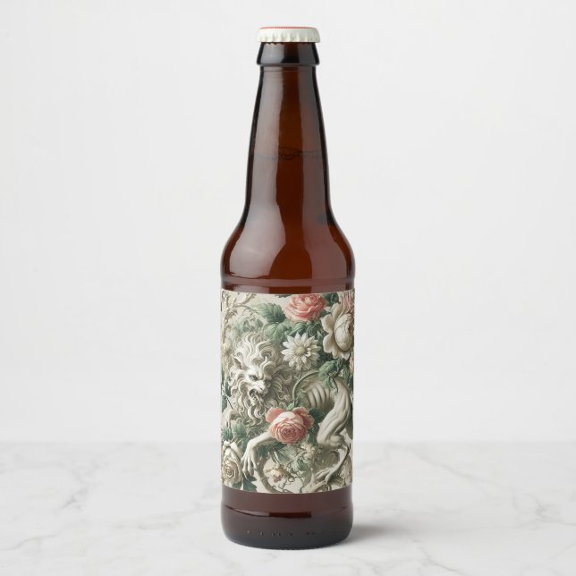 Étiquette Pour Bouteilles De Bière Sentinelle Bloombound - Design Floral Gothique (Devant)