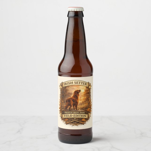 Étiquette Pour Bouteilles De Bière Setter irlandais (Devant)