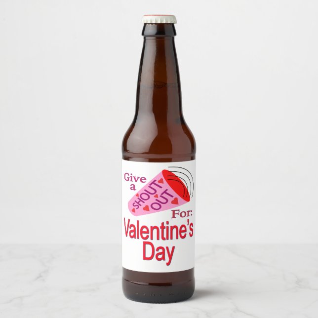 Étiquette Pour Bouteilles De Bière Shout Out pour la Saint-Valentin (Devant)