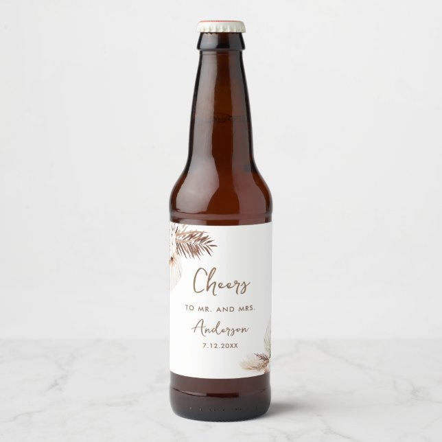 Étiquette Pour Bouteilles De Bière SIERRA Bohemian Wedding Favor (Devant)