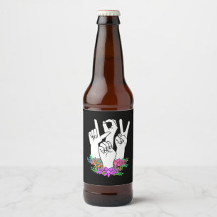 Étiquette Pour Bouteilles De Bière Signe main ASL de l'enseignant