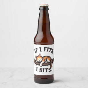 Étiquette Pour Bouteilles De Bière S'il s'adapte I Ait Drôle Sleepy Chat Feline Kitte