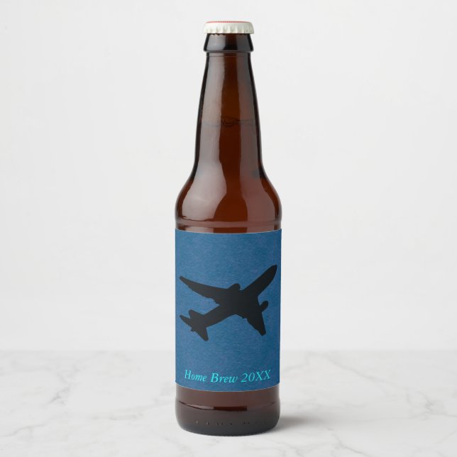 Étiquette Pour Bouteilles De Bière Silhouette Jet (Devant)