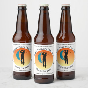 Étiquette Pour Bouteilles De Bière Silhouette noire Image d'un golfeur
