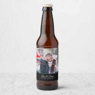 Étiquette Pour Bouteilles De Bière Simple mariage Modèle photo Faveur