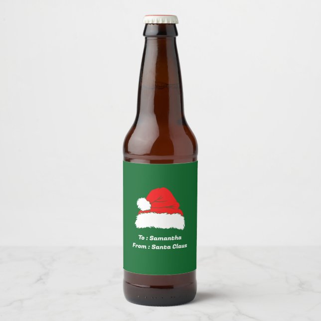Étiquette Pour Bouteilles De Bière Simple Merry Christmas (Devant)