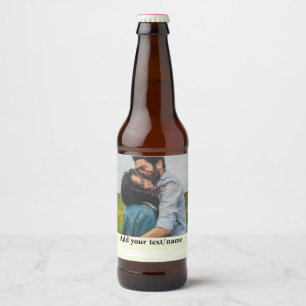 Étiquette Pour Bouteilles De Bière simple minimum ajouter votre nom photo nourriture