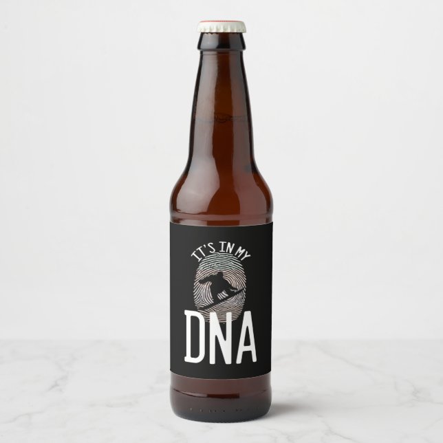 Étiquette Pour Bouteilles De Bière Snowboard Il Est Dans Mon ADN (Devant)