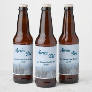 Étiquette Pour Bouteilles De Bière Snowy Mountain Forest Apres Ski Mariage Event
