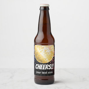 Étiquette Pour Bouteilles De Bière soirée disco soirée dansante les années 70 or disc