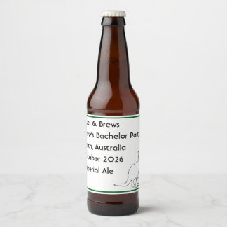 Étiquette Pour Bouteilles De Bière Soirée entre célibataires Roos & Brews Souvenir