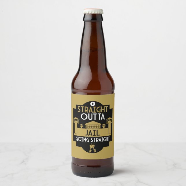 Étiquette Pour Bouteilles De Bière Sortez De Prison Libération Cadeau (Devant)