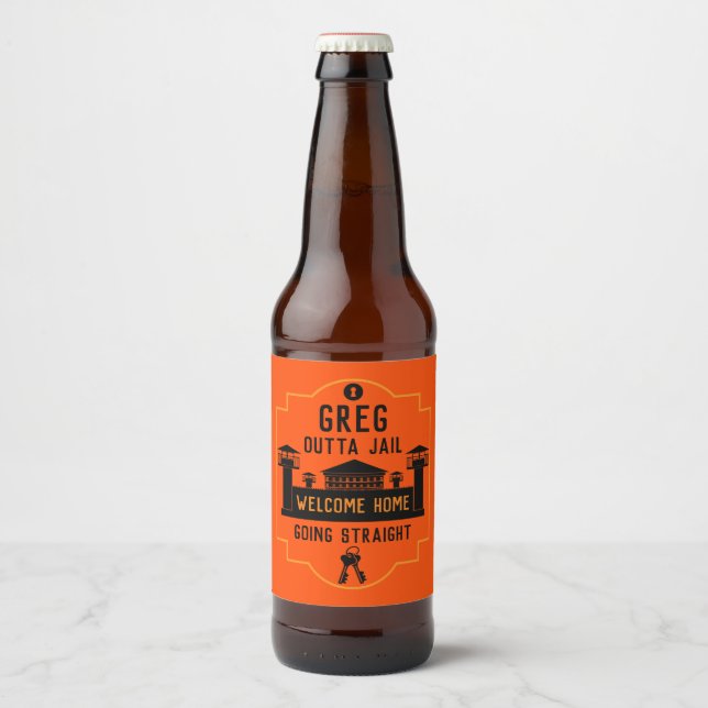 Étiquette Pour Bouteilles De Bière Sortez De Prison Libération Cadeau (Devant)