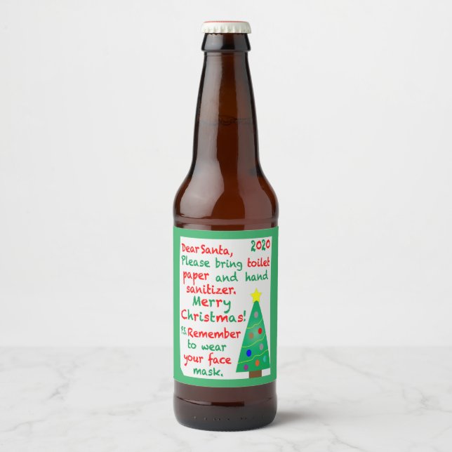 Étiquette Pour Bouteilles De Bière Souvenir de Noël 2020 (Devant)