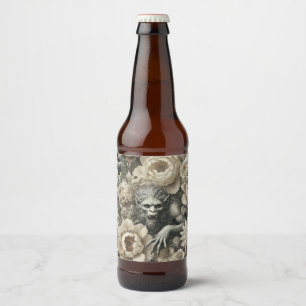 Étiquette Pour Bouteilles De Bière Splendor Lycanthropique - Pil Floral Gothique De L
