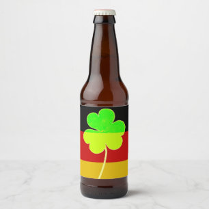 Étiquette Pour Bouteilles De Bière St Patrick Irlandais Shamrock Allemand Drapeau Amu