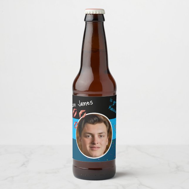 Étiquette Pour Bouteilles De Bière Staq Do Bucks party Boissons du célibataire (Devant)