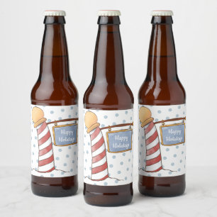 Étiquette Pour Bouteilles De Bière Symbole de accrochage personnalisé Pôle rayé Fête