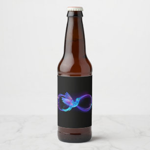 Étiquette Pour Bouteilles De Bière Symbole de Neon Infinity par Glowing Hummingbird
