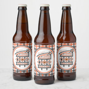 Étiquette Pour Bouteilles De Bière Symbole d'Halloween Vintage rétro - Tricoter ou tr