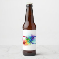 Symbole d'infini avec plume arc-en-ciel