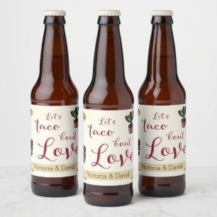 Étiquette Pour Bouteilles De Bière Taco 'À propos d'amour Fiesta Thème Couples Douche